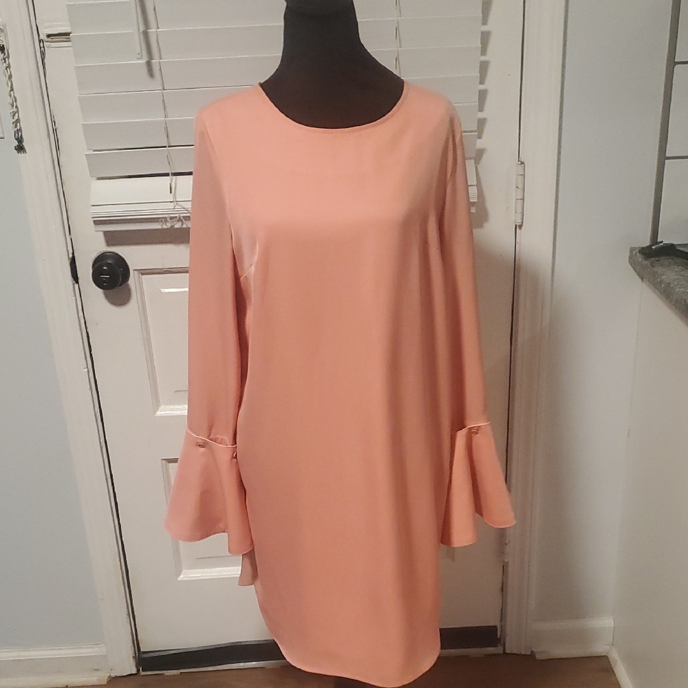 MAAC Elegant Peach Bell Sleeve Dress